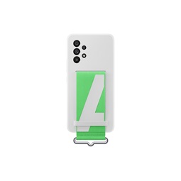 A53 5G Silicone Cover with Strap, White