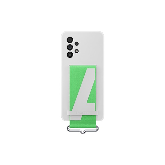 A53 5G Silicone Cover with Strap, White