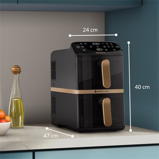 PHILIPS Airfryer 4000 DualStack NA462/70 forrólevegős sütő