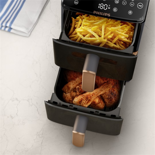PHILIPS Airfryer 4000 DualStack NA462/70 forrólevegős sütő
