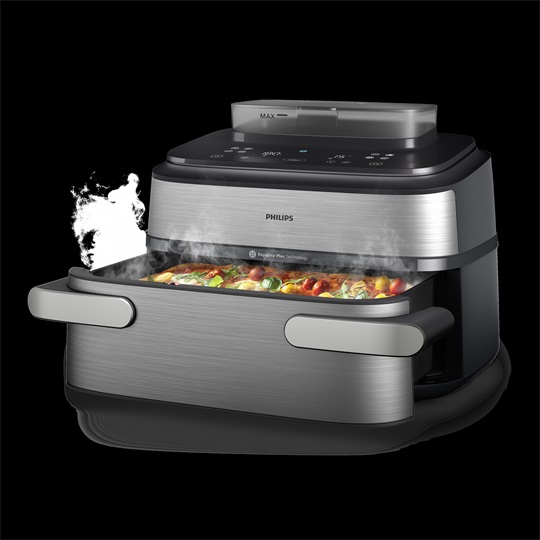 PHILIPS Airfryer 5000 NA565/02 gőzölős megakosaras forrólevegős sütő