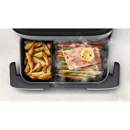 PHILIPS Airfryer 5000 NA565/02 gőzölős megakosaras forrólevegős sütő