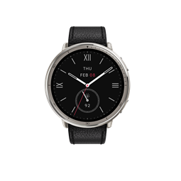 Amazfit Active 2 NFC (Round) Black Leather + Red Silicone strap