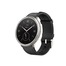 Amazfit Active 2 NFC (Round) Black Leather + Red Silicone strap