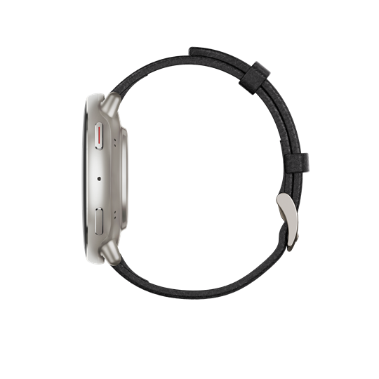 Amazfit Active 2 NFC (Round) Black Leather + Red Silicone strap