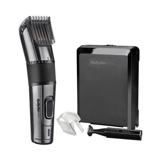 BaByliss E978E Carbon Titanium vezeték/vezeték nélküli hajvágó + trimmer, fémes-sötétszürke