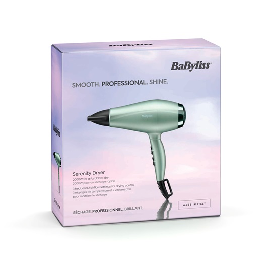 Babyliss 5917PE Serenity hajszárító, HTDC motor, 2000W, menta zöld