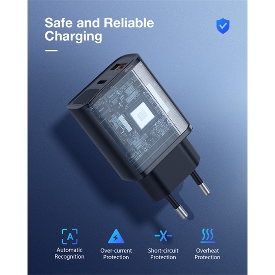 Blitzwolf BW-S19 hálózati töltő adapter 20W 2 portos USB PD töltő PD3.0 PPS QC3.0