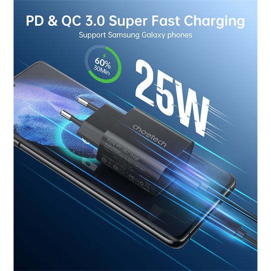 Choetech PPS25W Type-C port EU wall charger