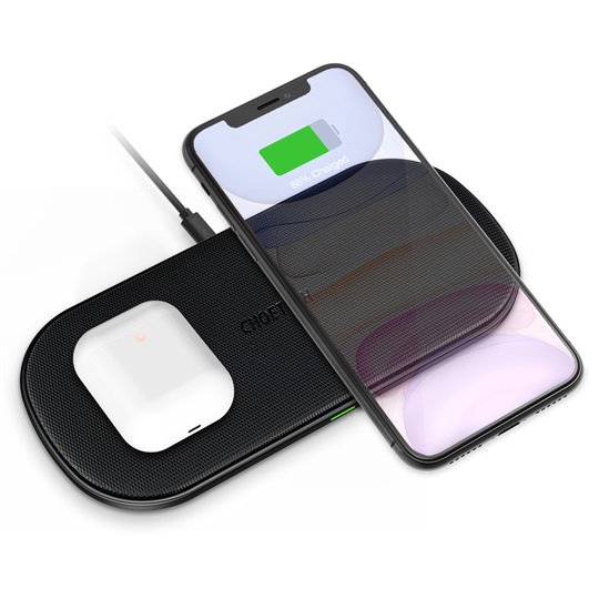 Choetech T535-S DUAL wireless fast charger, black