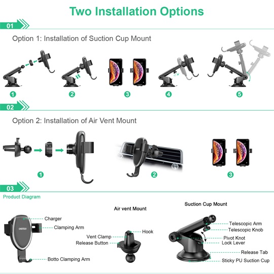 Choetech T536-S gravity car holder