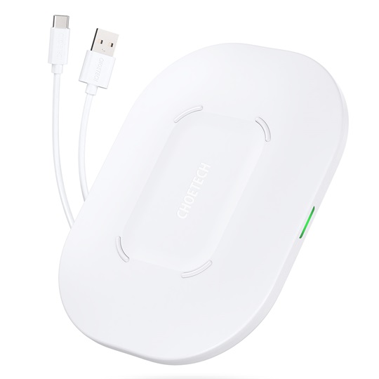 Choetech T550-F-V2 wireless fast charger 15W, white