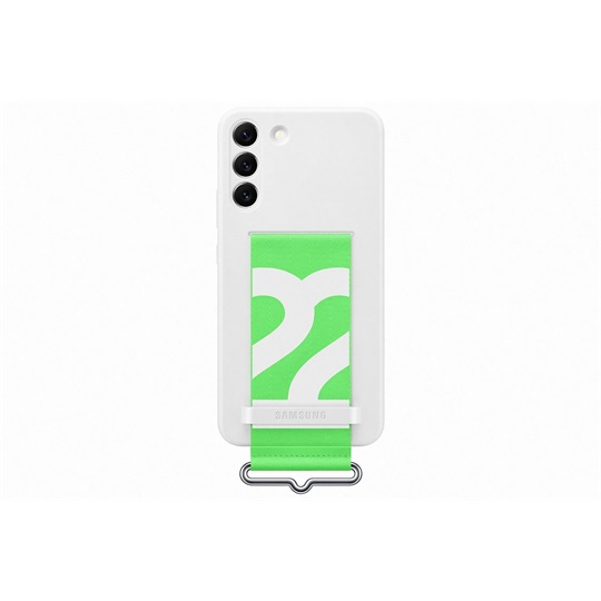Galaxy S22+ Silicone Cover with Strap, White