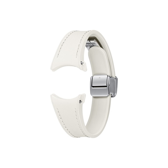 Galaxy Watch6 40mm D-Buckle Hybrid Eco-Leather Band (Slim, S/M), Cream