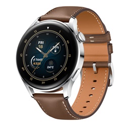 Huawei Watch 3, Steel, Brown Leather Strap