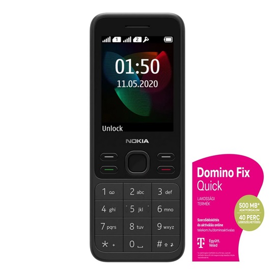 Nokia 150 DS (fekete) 2020 + DominoFix Quick alapcsomag
