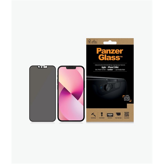 PanzerGlass Apple iPhone 13 mini Case Friendly Camslider Privacy AB, Black