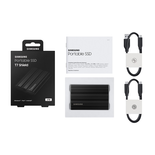 T7 Shield external Black, USB 3.2, 2TB