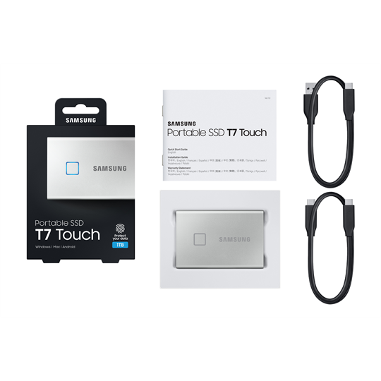 T7 Touch external Silver , USB 3.2, 1TB
