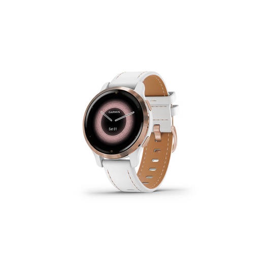 Venu 2S Rose Gold , fehér bőr szíjjal