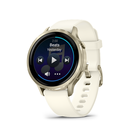 Venu 4 - 41 mm, Lunar Gold, csontszínű szilikon szíjjal