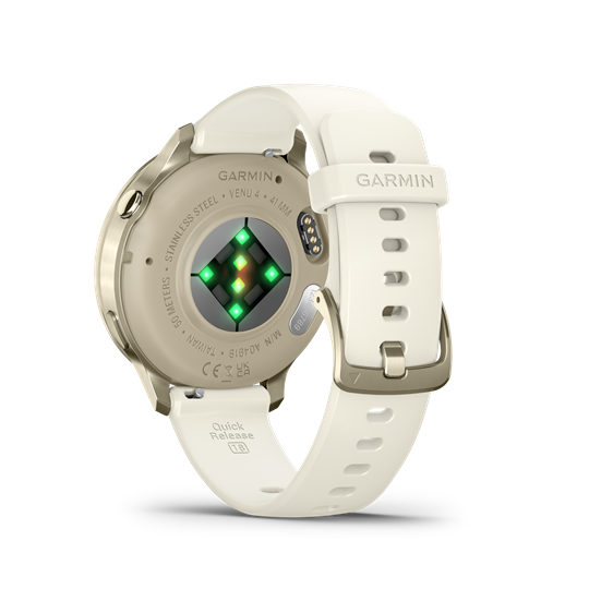 Venu 4 - 41 mm, Lunar Gold, csontszínű szilikon szíjjal