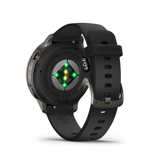 Venu 4 - 41 mm, sötétszürke, fekete szilikon szíjjal
