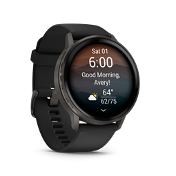 Venu 4 - 45 mm, sötétszürke, fekete szilikon szíjjal