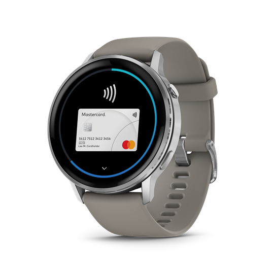 Venu 4 - 45 mm, ezüst, szürke szilikon szíjjal