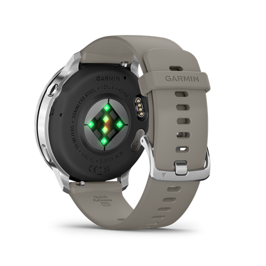 Venu 4 - 45 mm, ezüst, szürke szilikon szíjjal