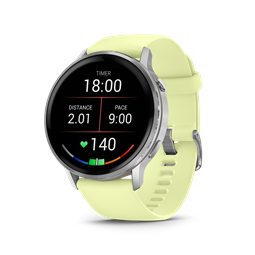 Venu 4 - 45 mm, ezüst, citromsárga szilikon szíjjal