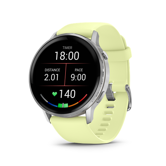 Venu 4 - 45 mm, ezüst, citromsárga szilikon szíjjal