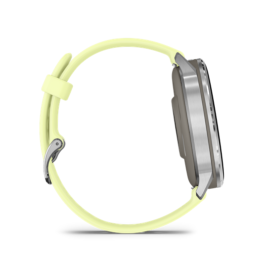 Venu 4 - 45 mm, ezüst, citromsárga szilikon szíjjal