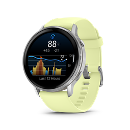 Venu 4 - 45 mm, ezüst, citromsárga szilikon szíjjal