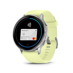 Venu 4 - 45 mm, ezüst, citromsárga szilikon szíjjal