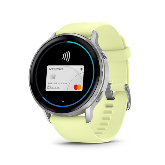 Venu 4 - 45 mm, ezüst, citromsárga szilikon szíjjal