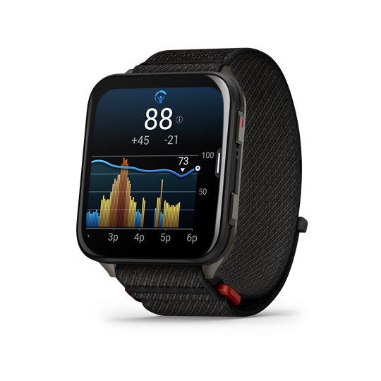 Venu X1 fekete titánium, fekete comfortfit nylon szíjjal