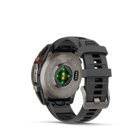 fenix 8 Pro 47mm AMOLED Sapphire Titanium grafit/fekete szilikon szíjjal