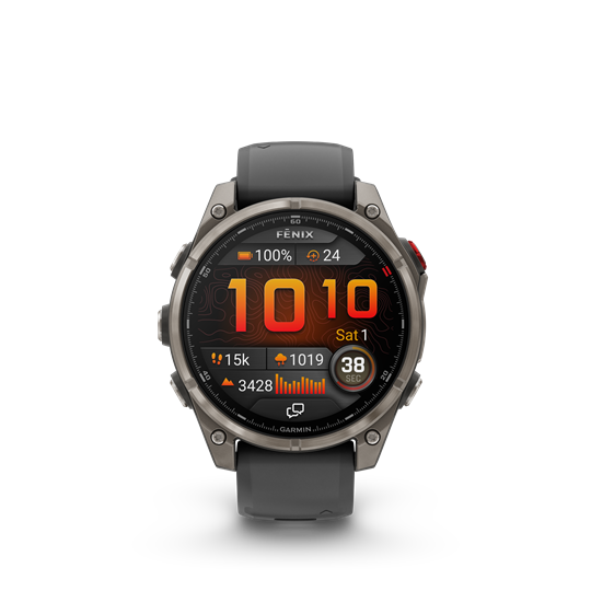 fenix 8 Pro 47mm AMOLED Sapphire Titanium grafit/fekete szilikon szíjjal