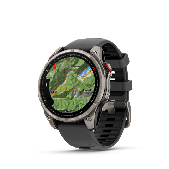 fenix 8 Pro 47mm AMOLED Sapphire Titanium grafit/fekete szilikon szíjjal