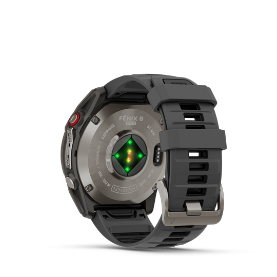 fenix 8 Pro 51mm AMOLED Sapphire Titanium grafit/fekete szilikon szíjjal