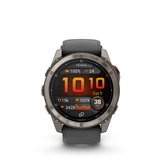 fenix 8 Pro 51mm AMOLED Sapphire Titanium grafit/fekete szilikon szíjjal