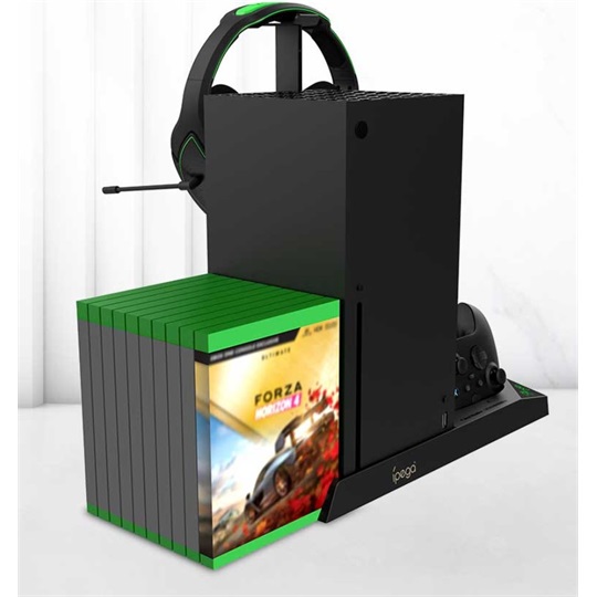 iPega XBX013 Xbox X asztali tartó, hűtő, 2 db akku